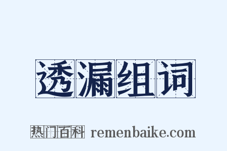 透漏组词是什么意思的图片